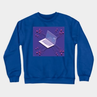 Notebook Isometric Vector Desktop with Open Laptop Crewneck Sweatshirt